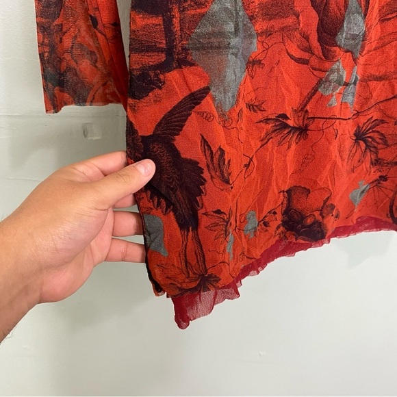 Jean Paul Gaultier Fuzzi Mesh Cards Hearts Spades Birds Y2K L? Read Description‎ - Picture 4 of 9